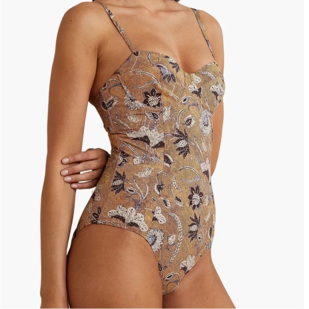 Ulla Johnson- Multicolored Floral Underwire One Piece Swimsuit
